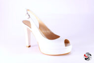 Slingback open-toe tacco grosso </br> S048 COLLEZIONE SPOSA