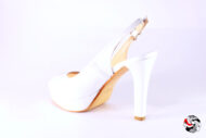 Slingback open-toe tacco grosso </br> S048 COLLEZIONE SPOSA