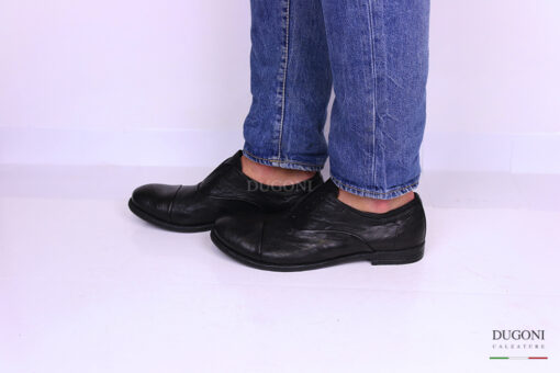 Slip on in pelle nera vintage  </br> PAWELK’S </br> U287 Calzature uomo