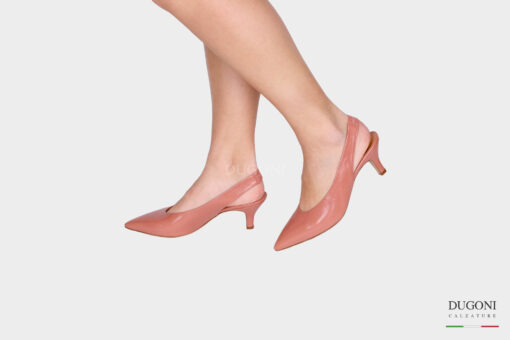 Slingback pelle rosa antico </br> D1375 Outlet