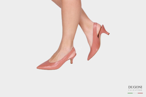 Slingback pelle rosa antico </br> D1375 Outlet