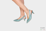 Slingback pelle color tiffany</br> D1367 Outlet