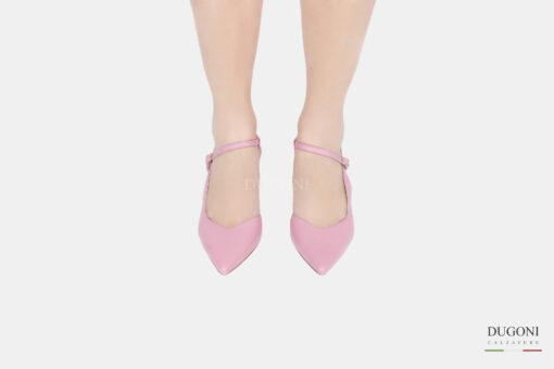 Décolleté con cinturini in pelle rosa </br> D1522 Outlet