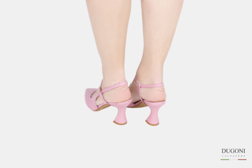 Décolleté con cinturini in pelle rosa </br> D1522 Outlet