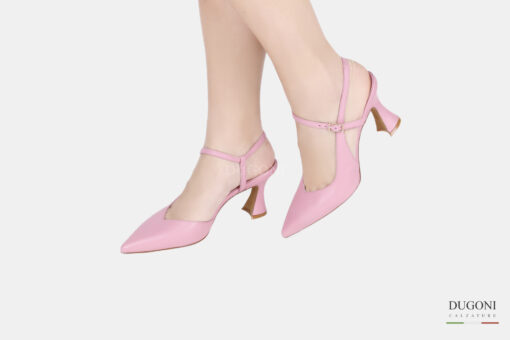 Décolleté con cinturini in pelle rosa </br> D1522 Outlet