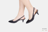 Slingback pelle nero </br> D833 Outlet