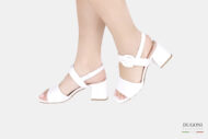 Sandalo in pelle bianco </br> D1526 Scarpe donna