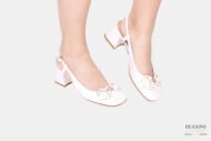 Slingback con accessorio in naplak bianca </br> D1622 Outlet