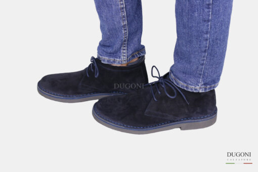 Scarponcino in camoscio blu_DUGONI  <br> U408 Calzature uomo