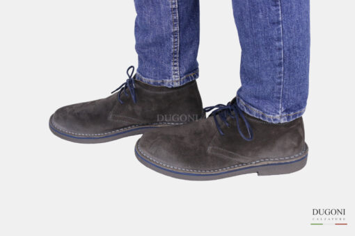 Scarponcino in camoscio grigio_DUGONI <br> U411 Calzature uomo