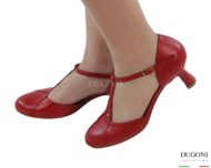 Mary Jane a T in pelle rossa  <br/> D1867 Mary Jane