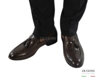 Mocassino nappine in pelle marrone </br> <span>-lavorazione blake- </span></br> BRECOS </br> U437 Calzature uomo